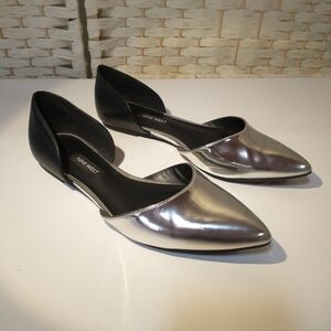 Nine West star ship shoes black silver 7.5 size 2010 st flats